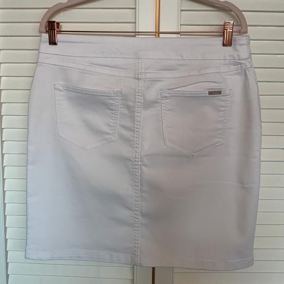 Stretch White Jean Skirt - Picture 2 of 5